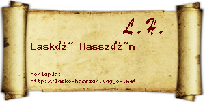 Laskó Hasszán névjegykártya